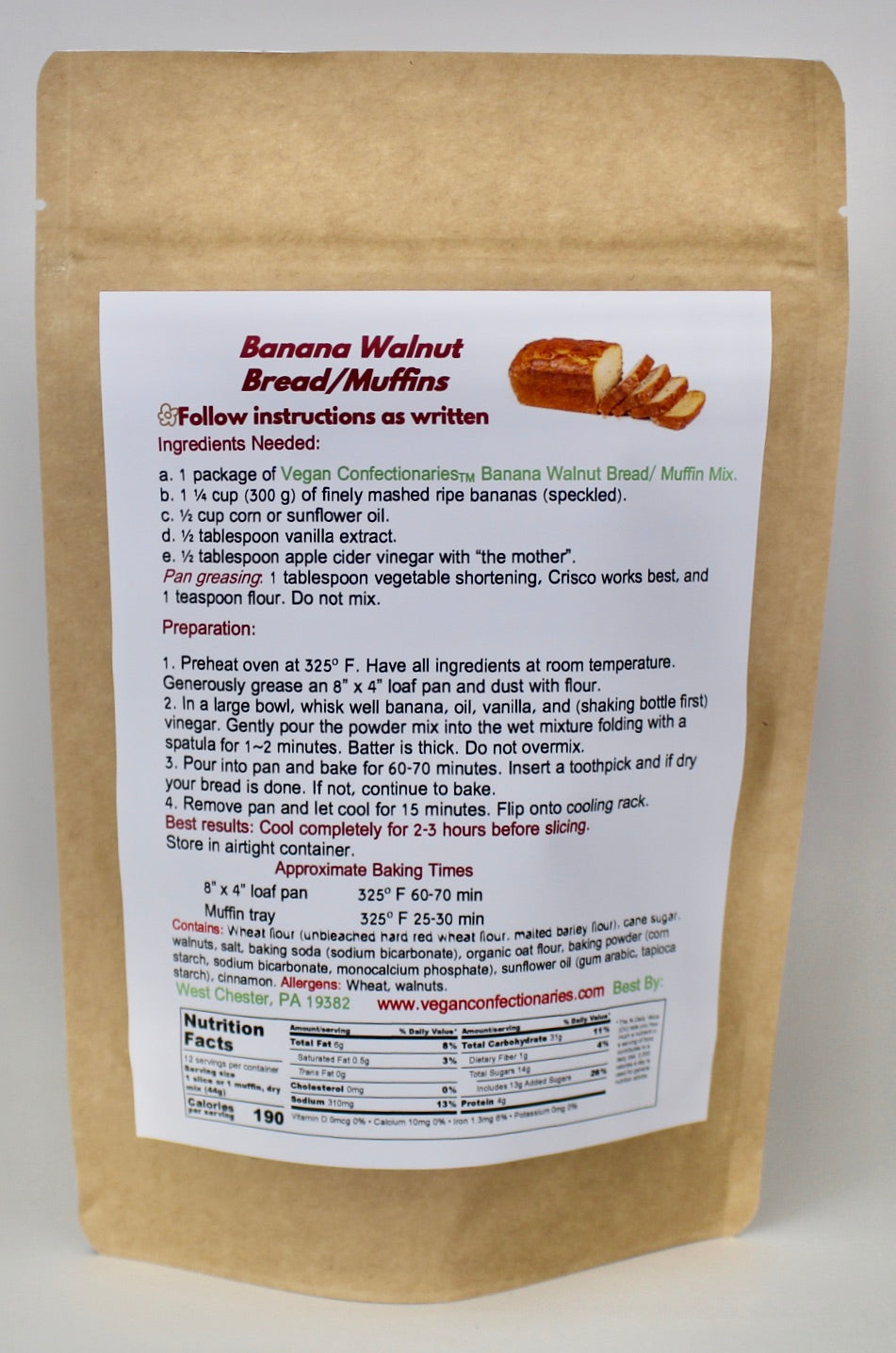 Banana Walnut Bread and Muffin Mix