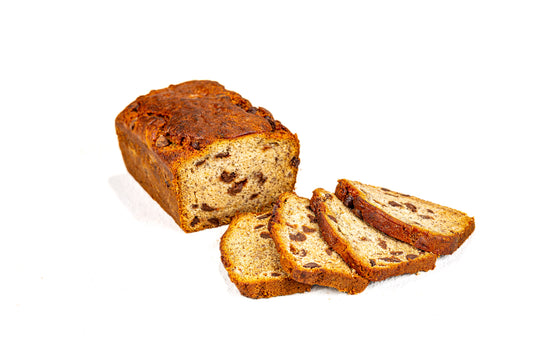 Baked Banana Chocolate Chip Loaf, made with organic banana