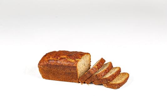 Baked Banana Walnut Loaf, made with organic banana
